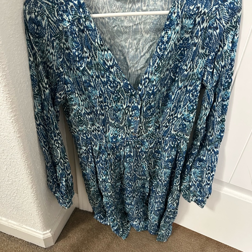 Zara Blue and White Patterned Jumpshort